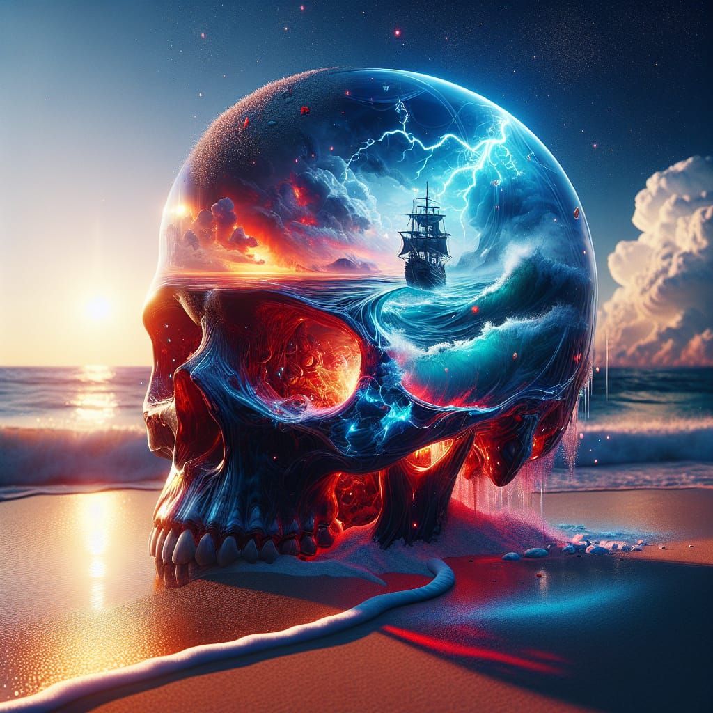 Skull on the beach