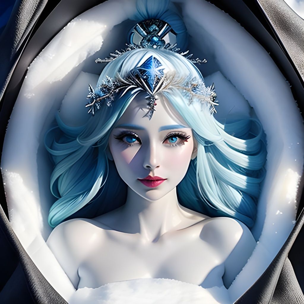 Top-Down View of a Winter Goddess