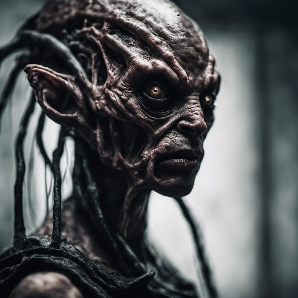 Alien Space Warrior: Dark Metal Organic Techno Portrait