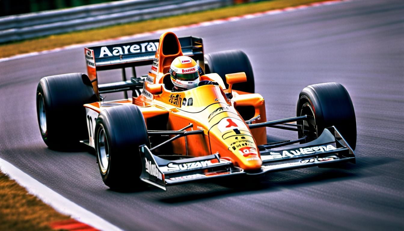 Ayrton Senna driving his 1991's Formula 1 McLaren at Suzuka's Grand Prix