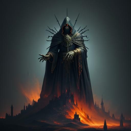 Dark Fantasy Tithe-Taker in Clerical Robes