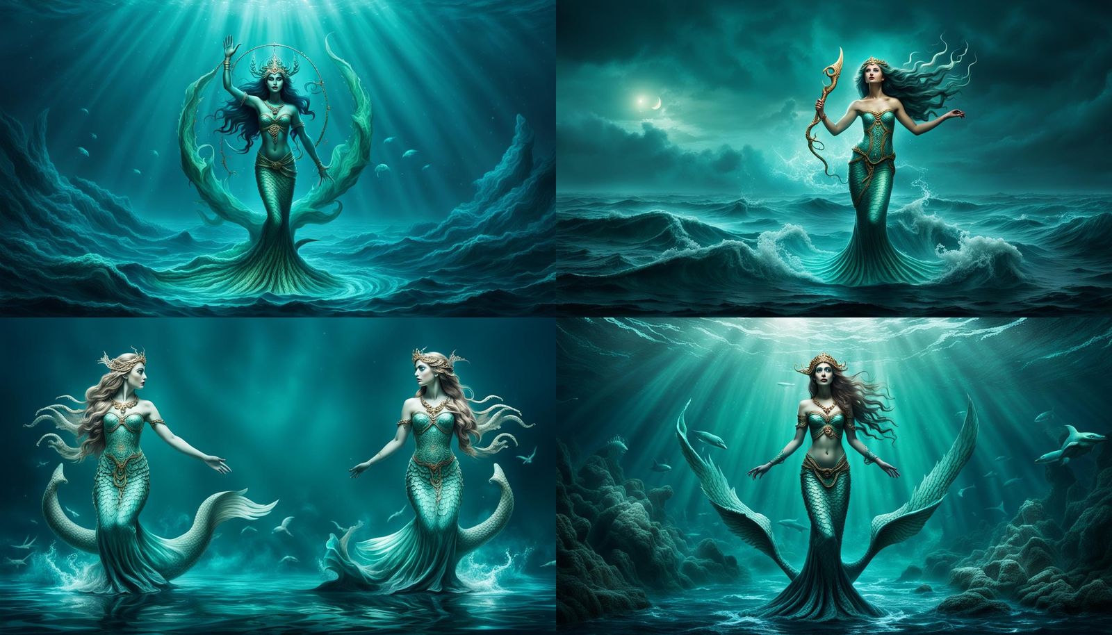 full body photograph of a beautiful mythological siren
