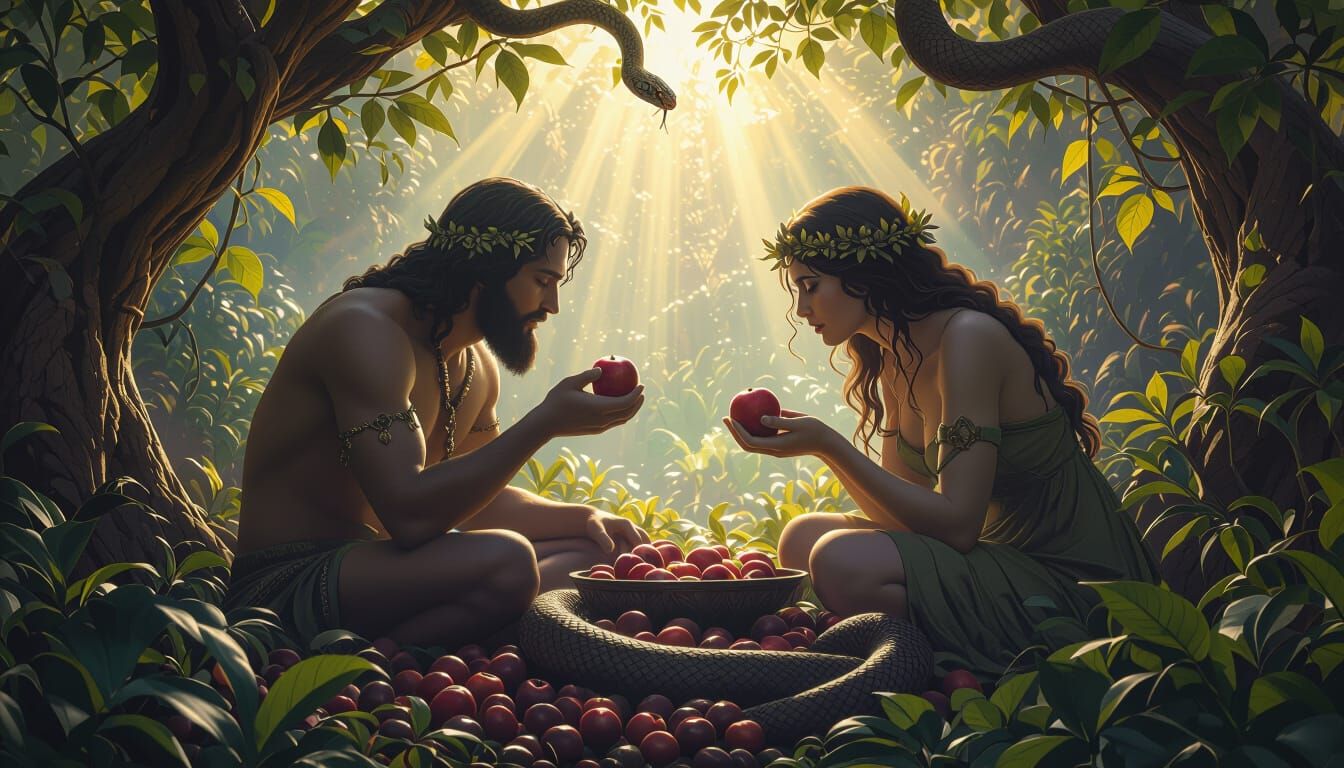 Adam and Eve in Eden: a Dark Fantasy Concept