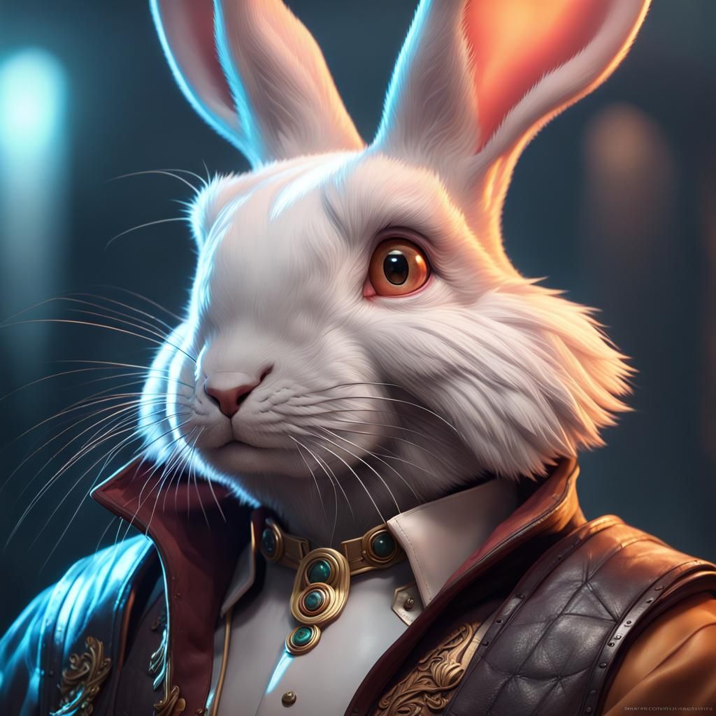 Hyperdetailed Portrait of Jax the Rabbit