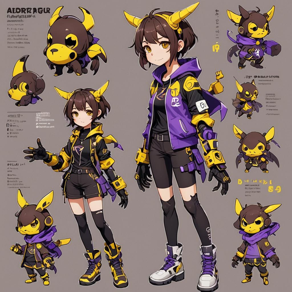 Friday Night Funkin' OC Character Sheet in Manga Style