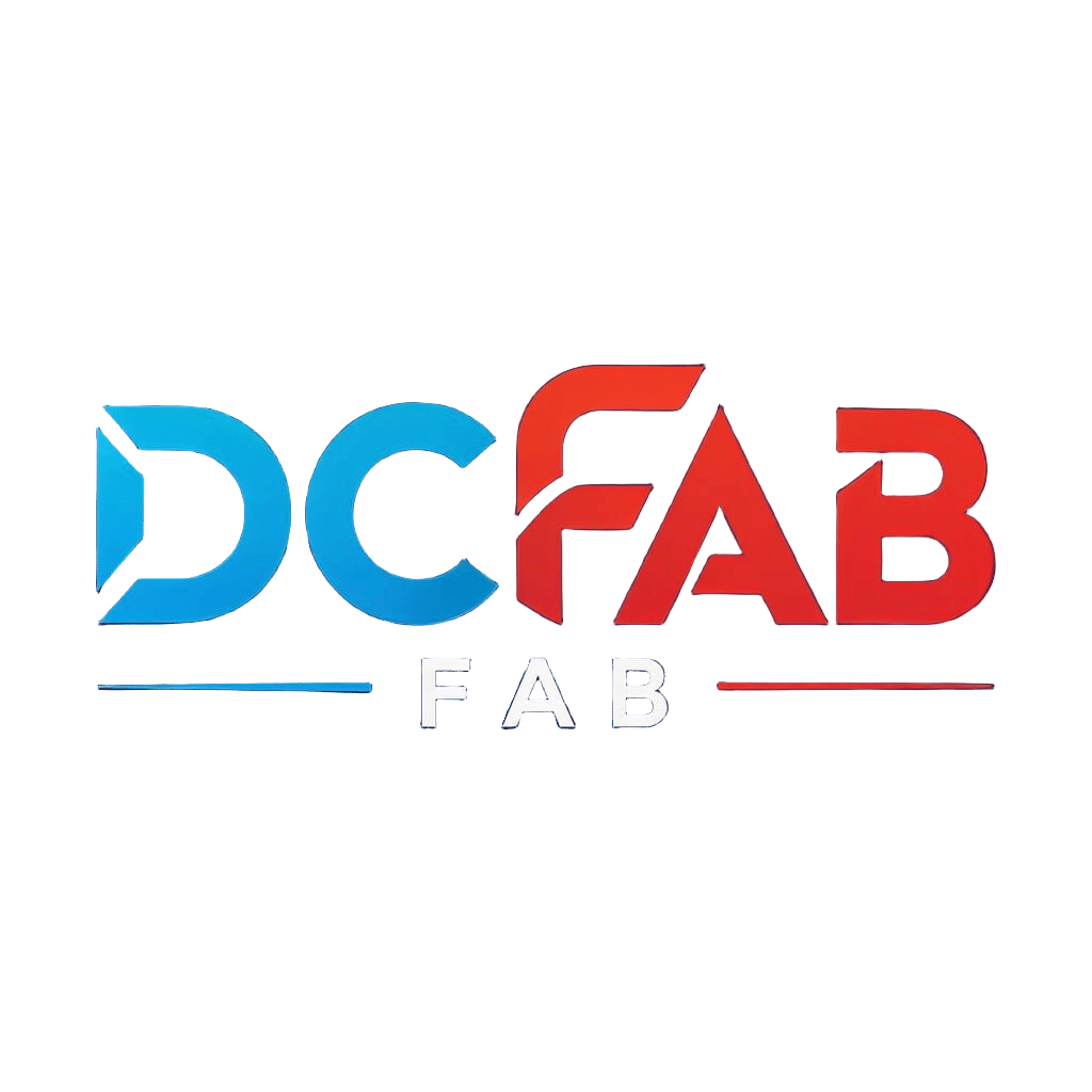 Modern DCFAB Logo in Blue and Red