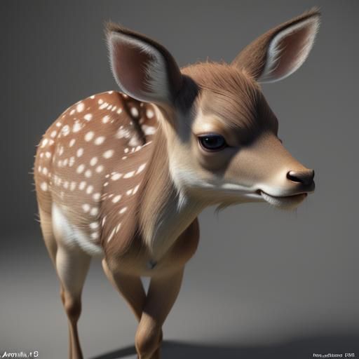 Fawn Rendered with 3D Shading and Depth