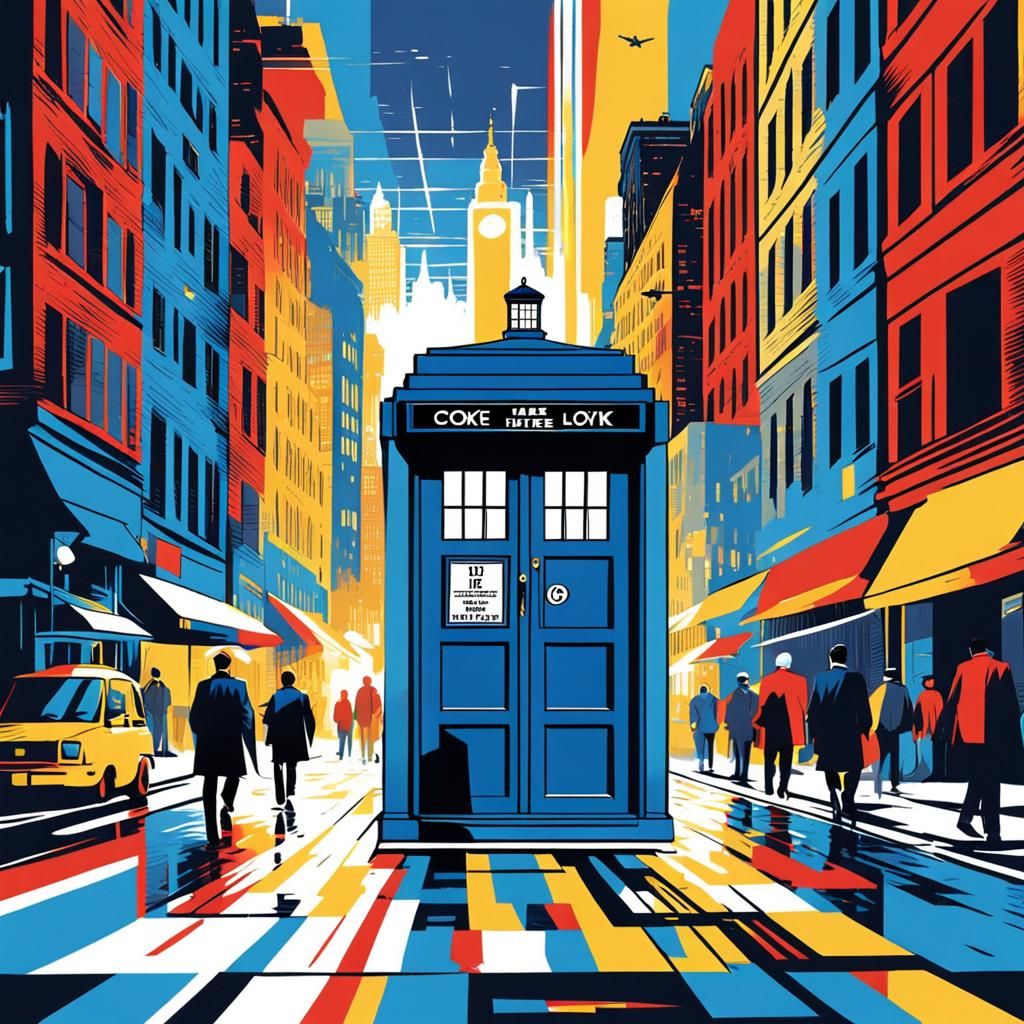 Doctor Who's TARDIS in New York: A Pop Art Comic