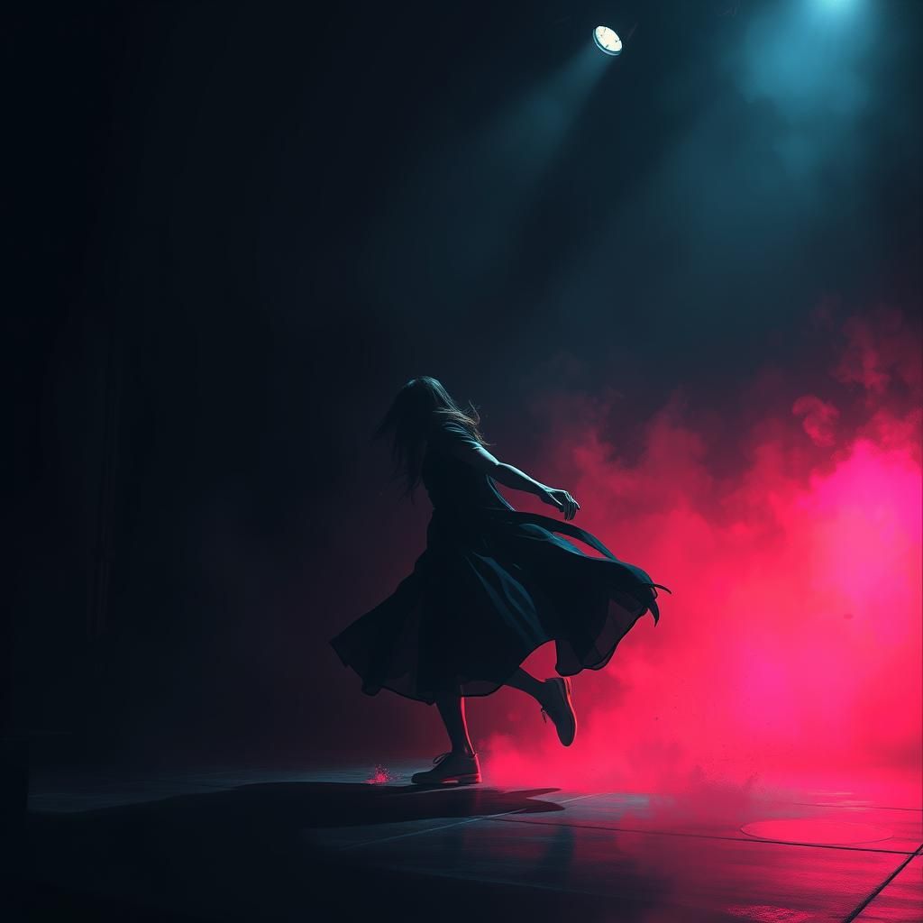 Dynamic Dance of Shadows in Digital Art Style