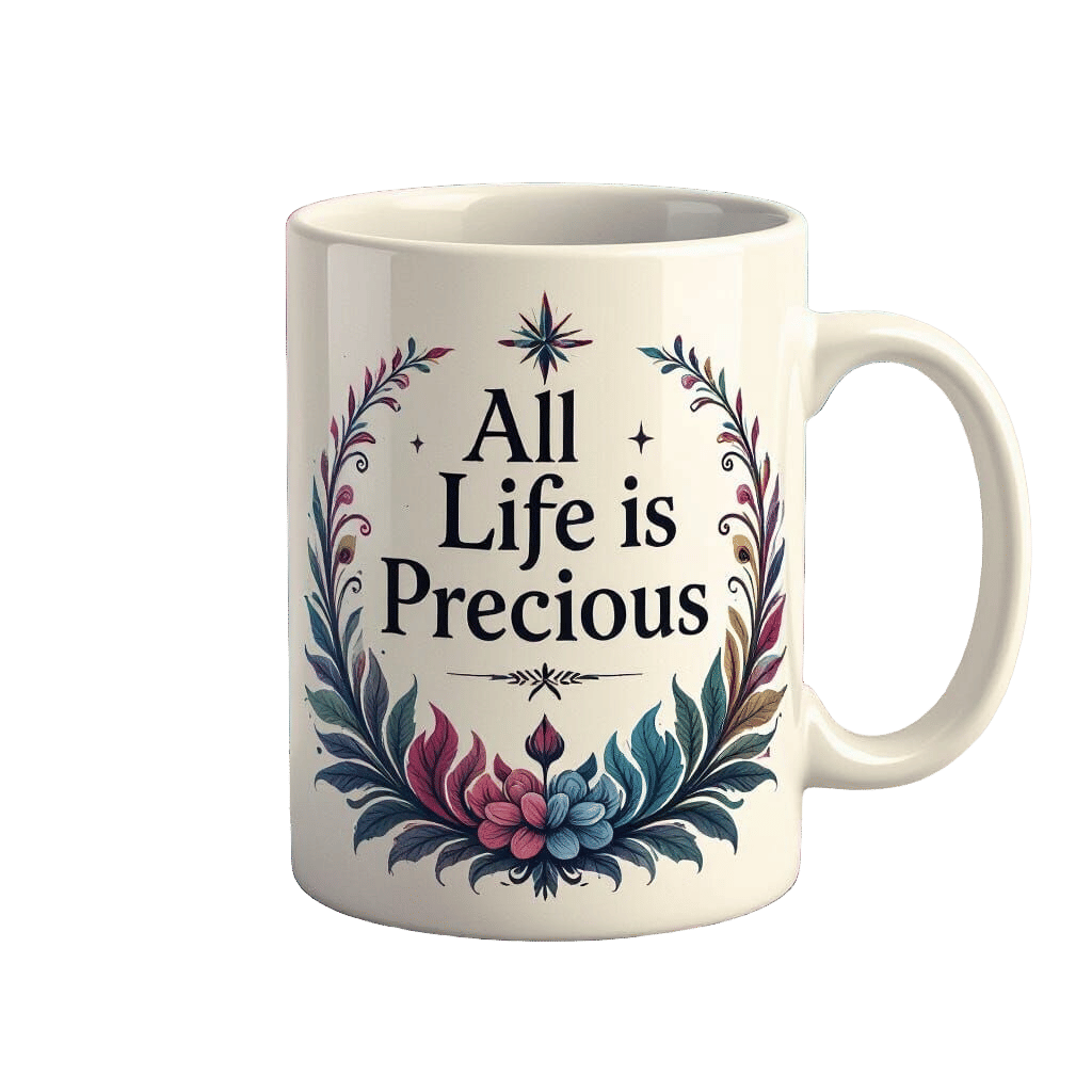 Pro-Life Mug Design: 'All Life is Precious' CMYK Sublimation...