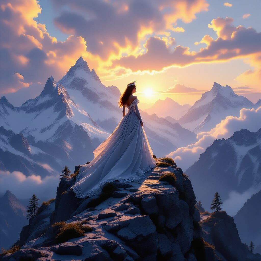 Regal Queen on Majestic Mountain Summit