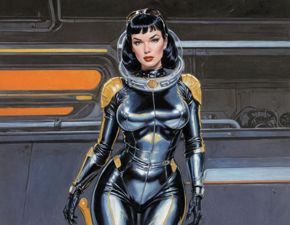 Retro Sci-Fi Spacesuit Sketch in Frazetta Style