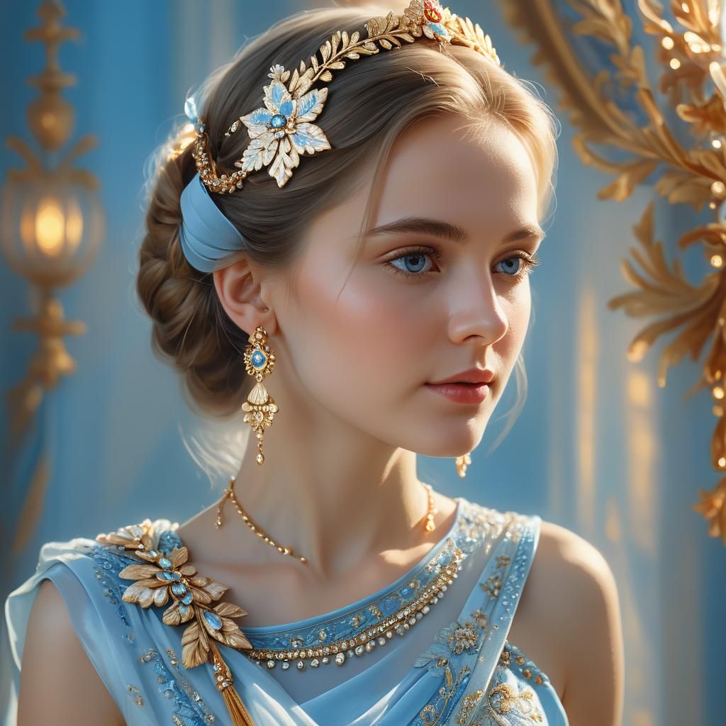 Slavic Princess Portrait in Digital Painting Style