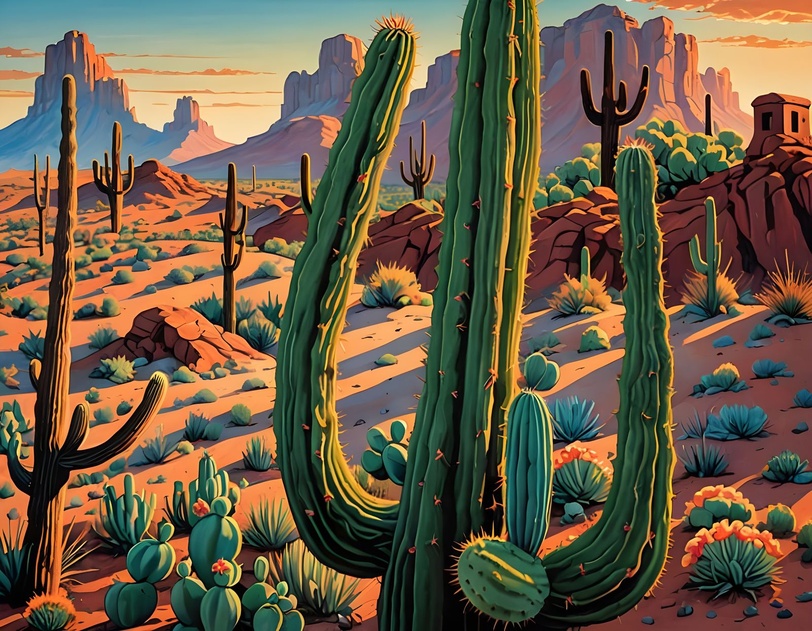 Surreal Desert Oasis in Dali Style