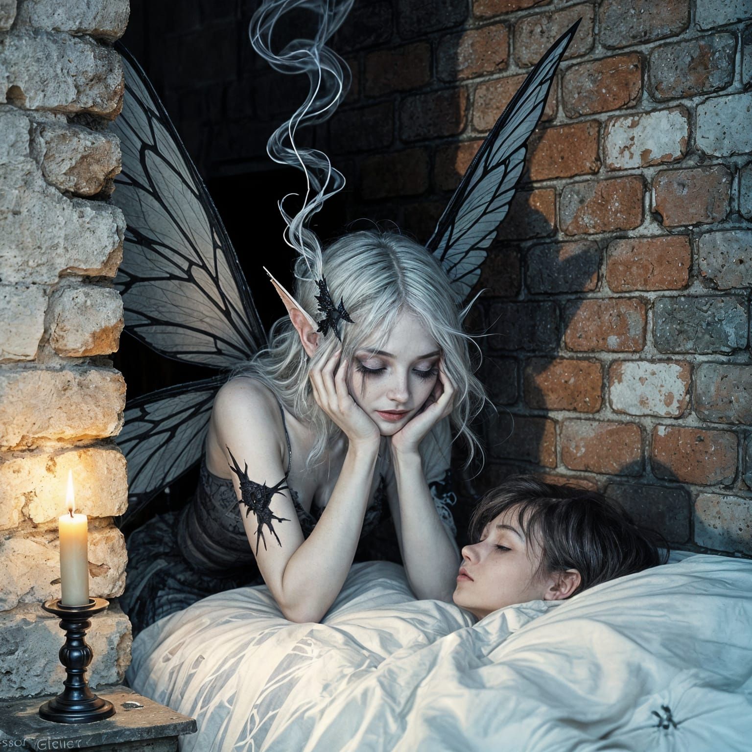 Disturbing Crack Fairy in Candlelight