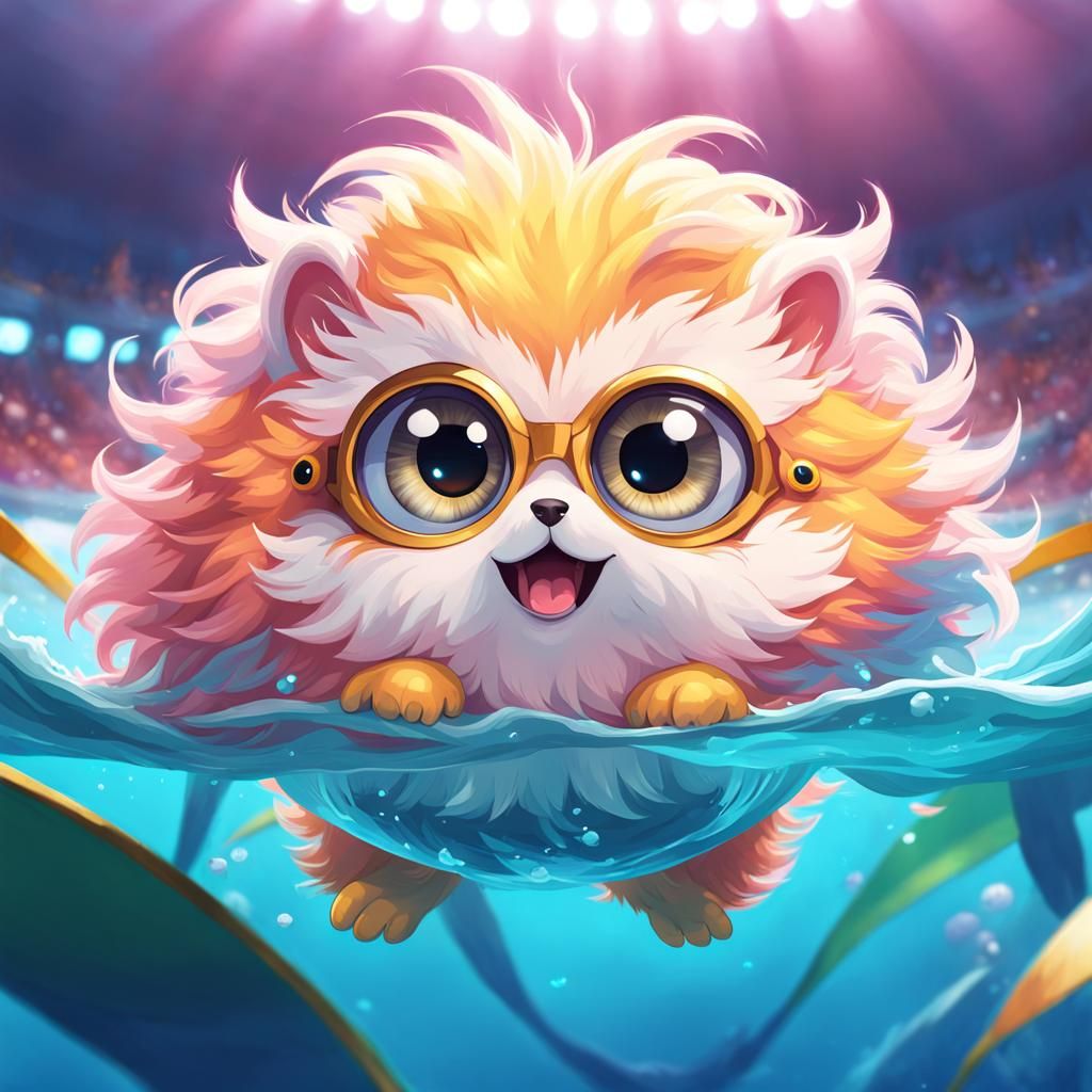 Fluffy Fantasy Creature Wins Olympic Swim