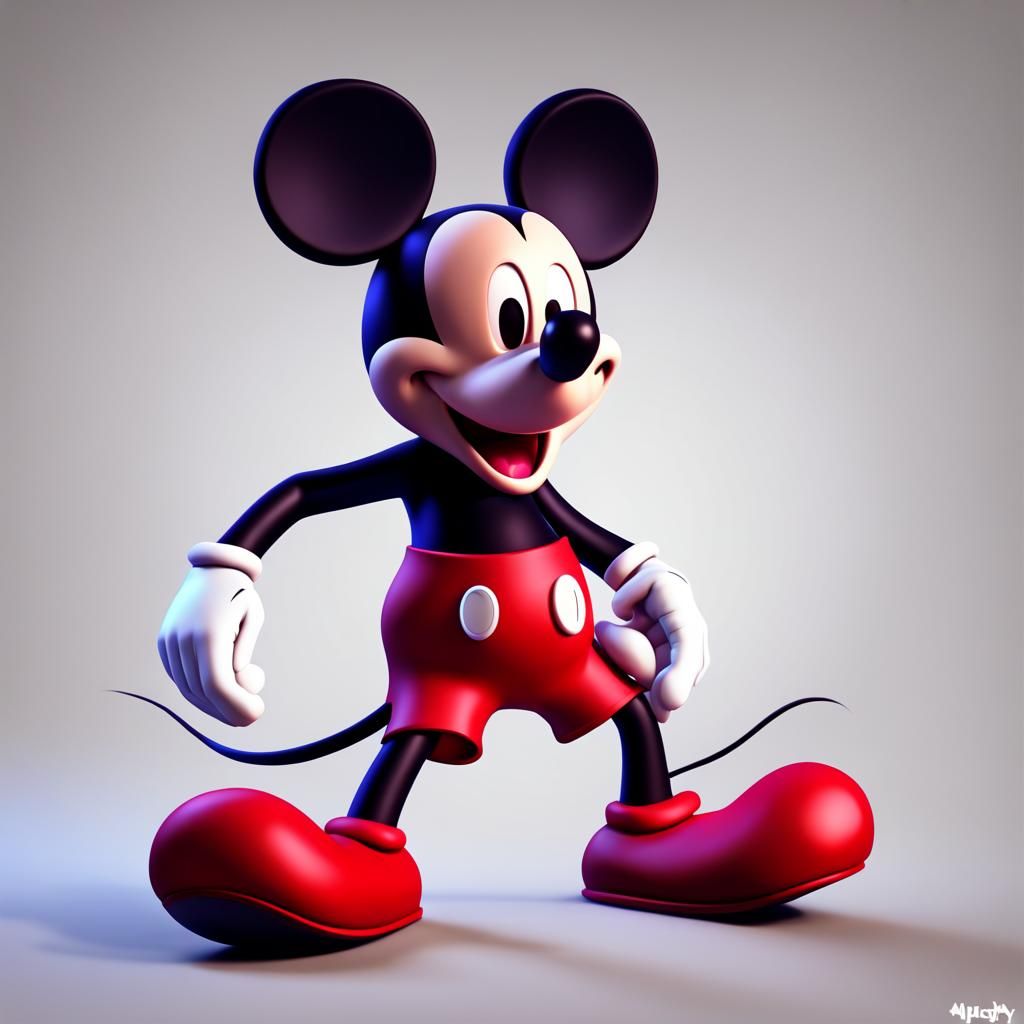 Evil Mickey Mouse: Pixar-Style 3D Digital Art