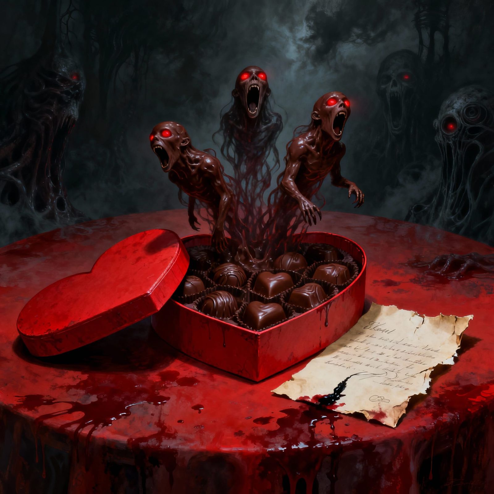 Haunted Valentine's Chocolate Box Art