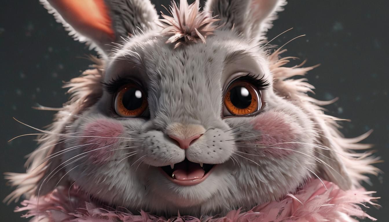 Sinister Cartoon Rabbit in 3D Animation Style
