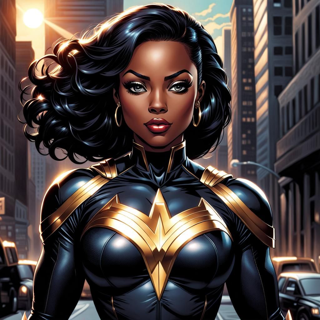 Empowered Black Female Superhero in Comic Book Art