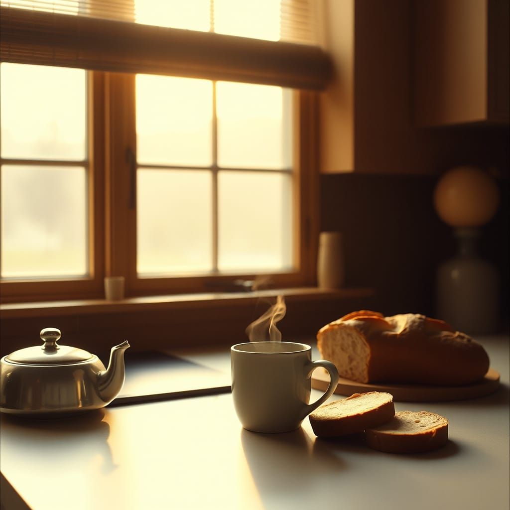 morning sunlight through the window