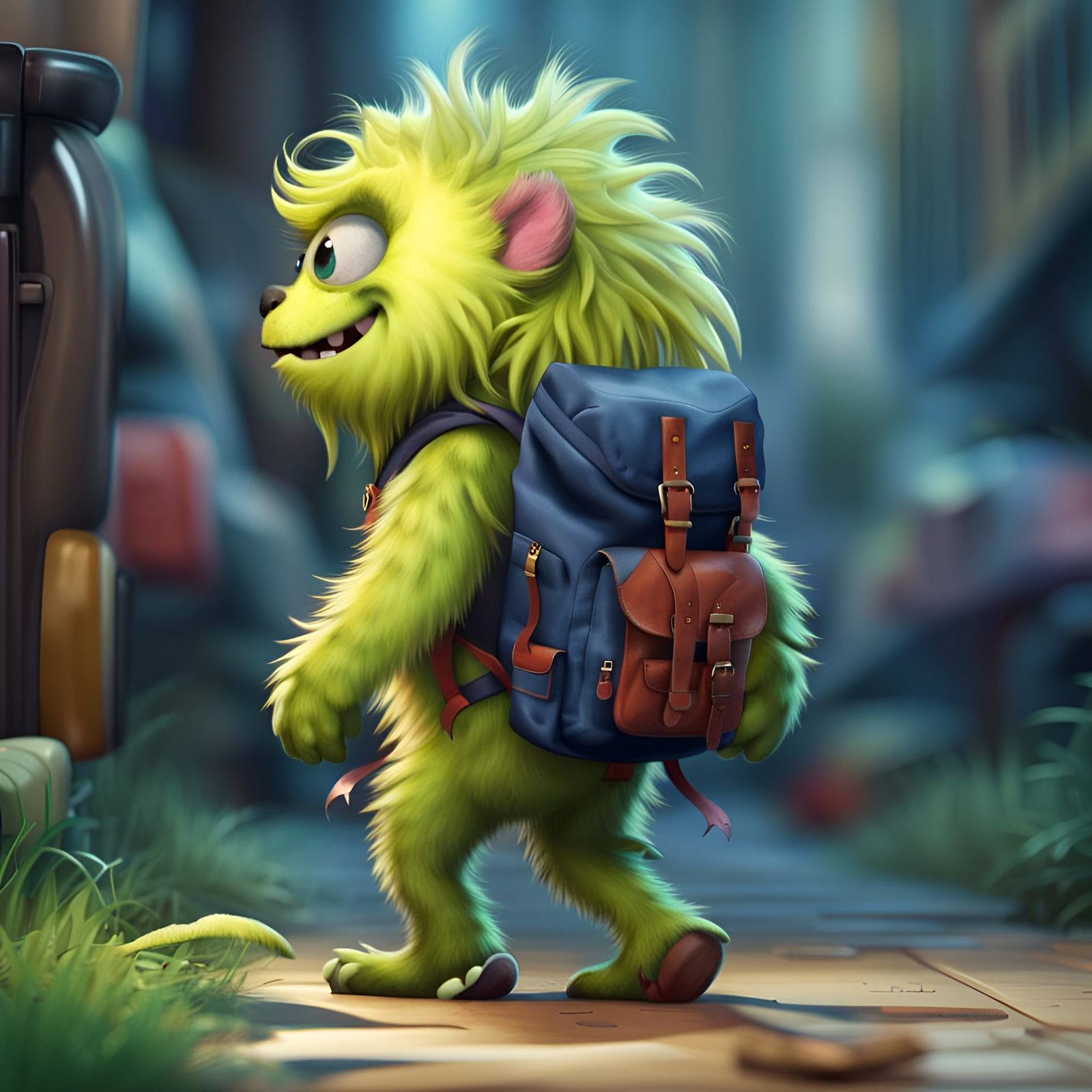 Adorable Furry Monster's School Day Adventure