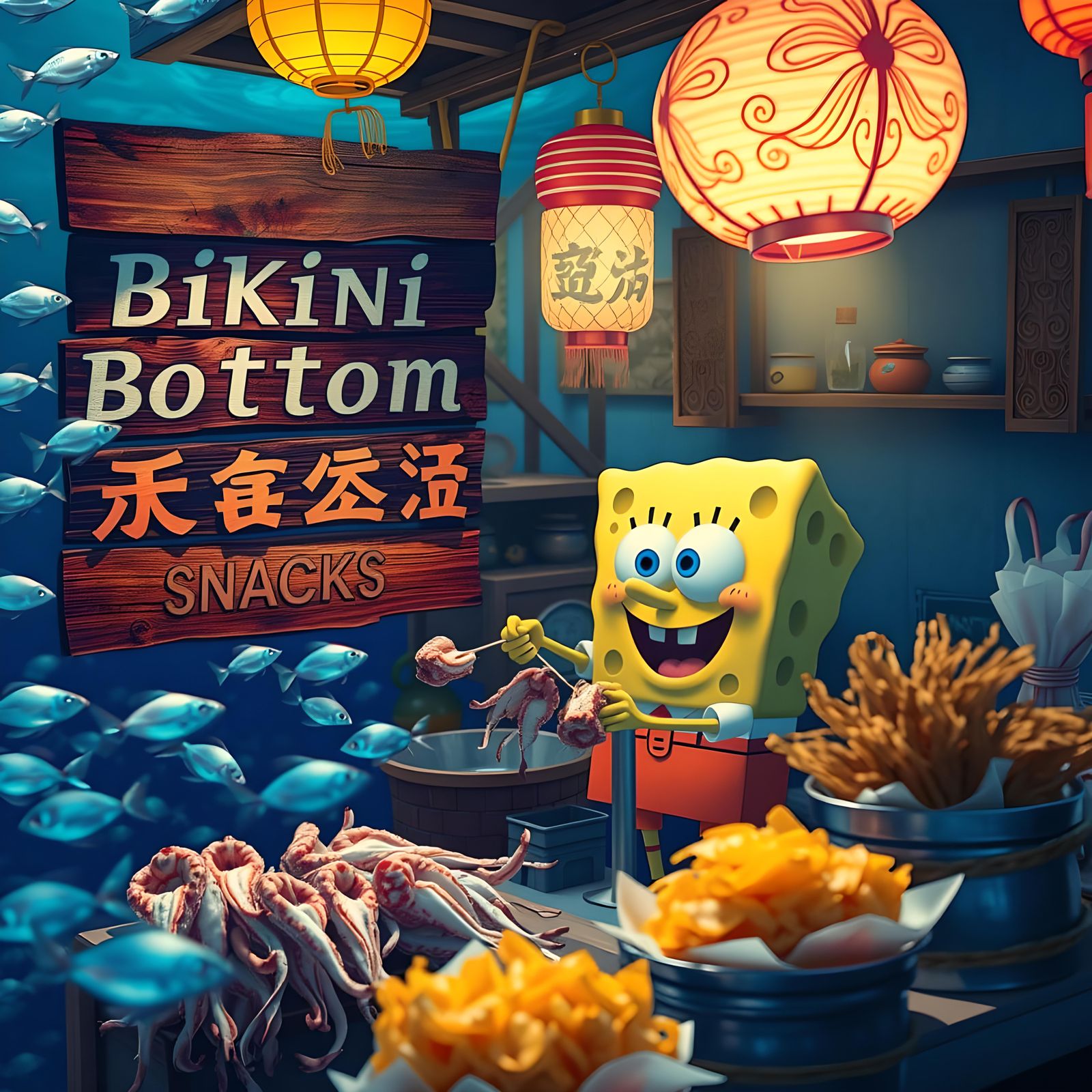 Spongebob's Underwater Fast Food Stall