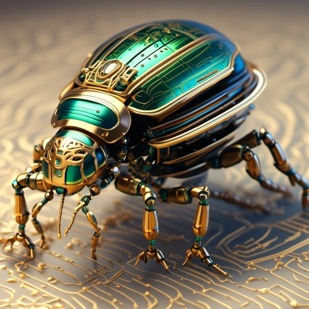 <lora:Nano Power:1.0> Egyptian scarab nanobot