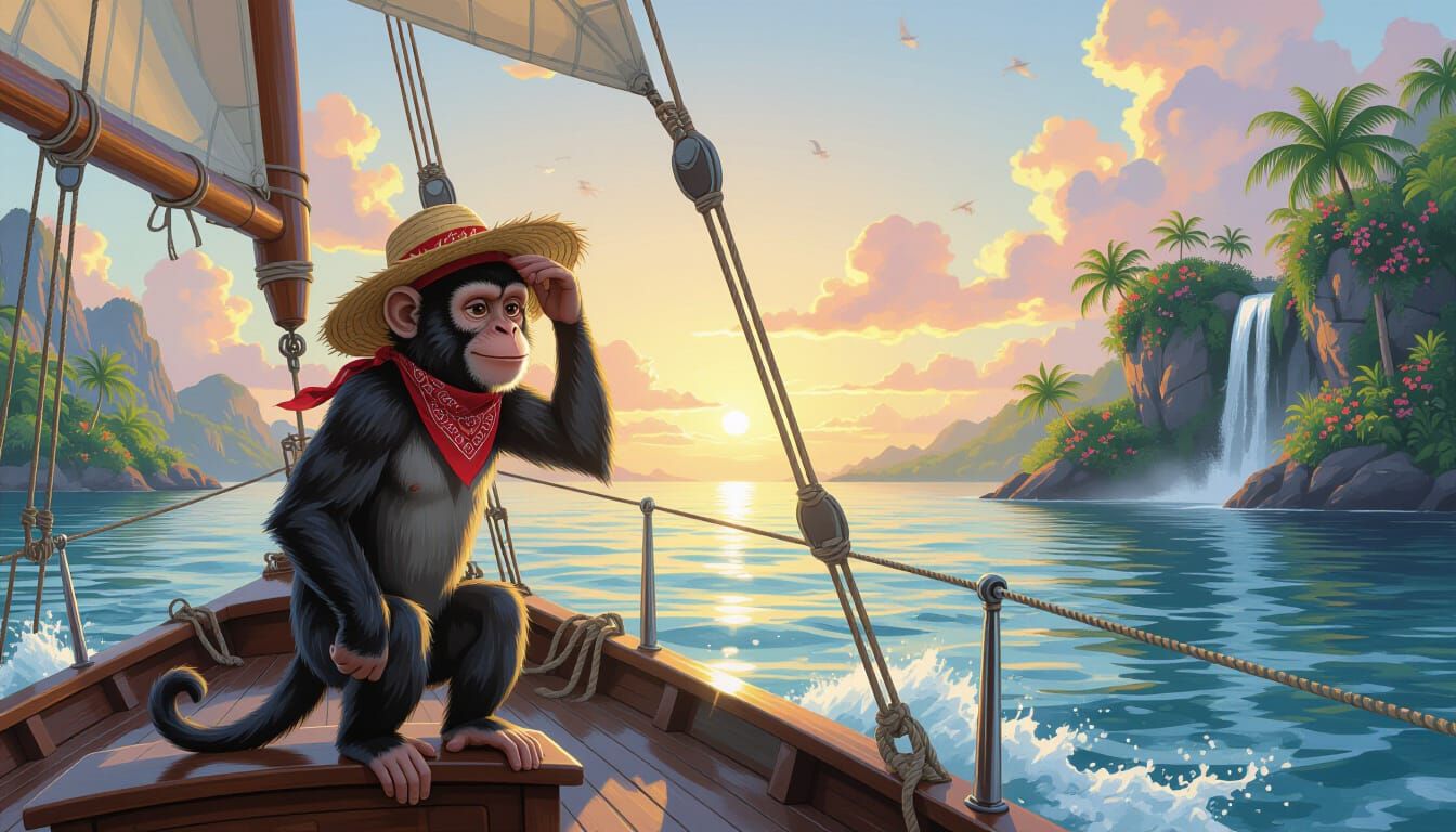 Monkey Captain Navigates to Jungle Island