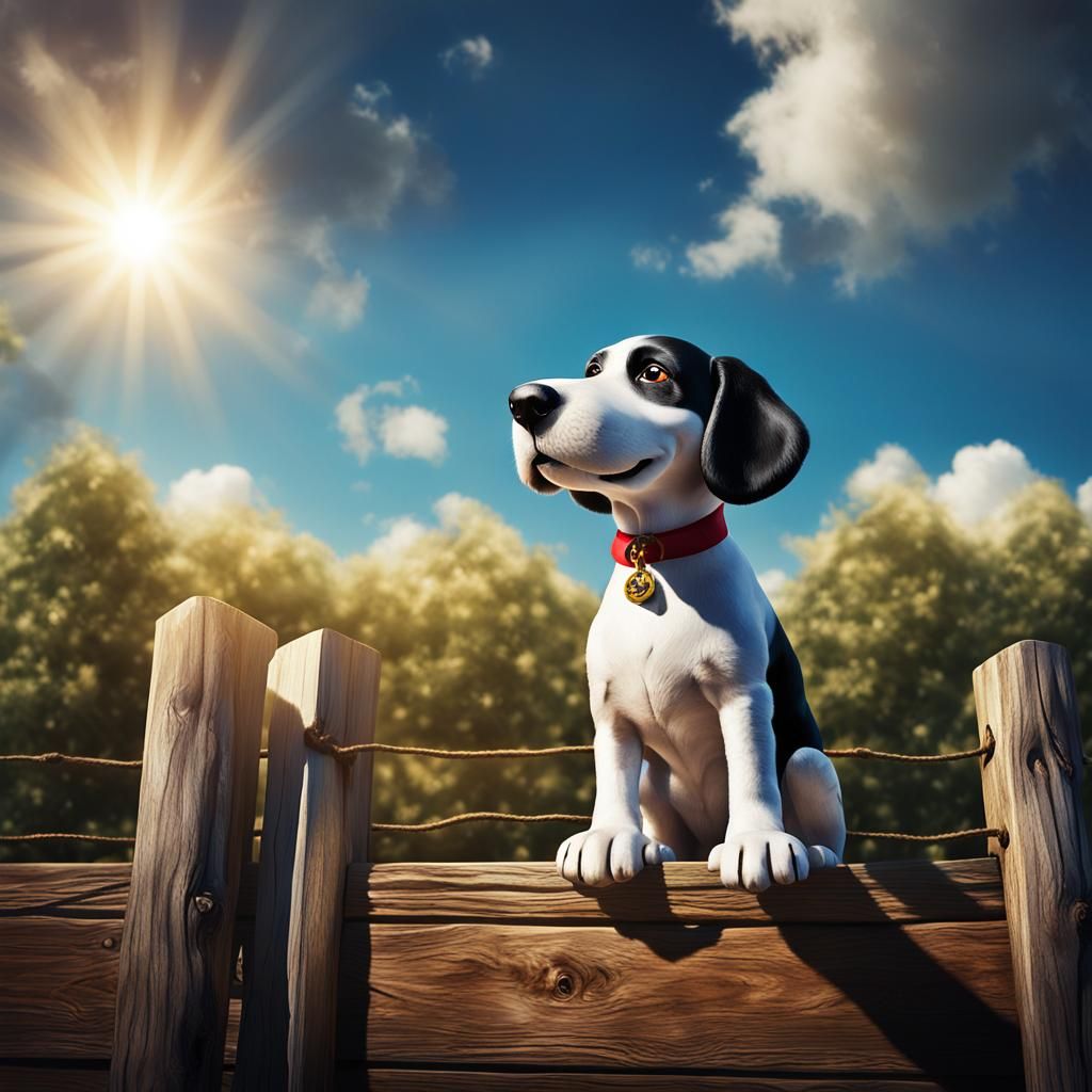 Snoopy Dog in Hyperrealistic Photography Style