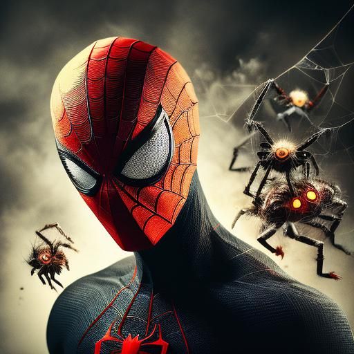 Creepy Halloween Spider-Man Generated by AI