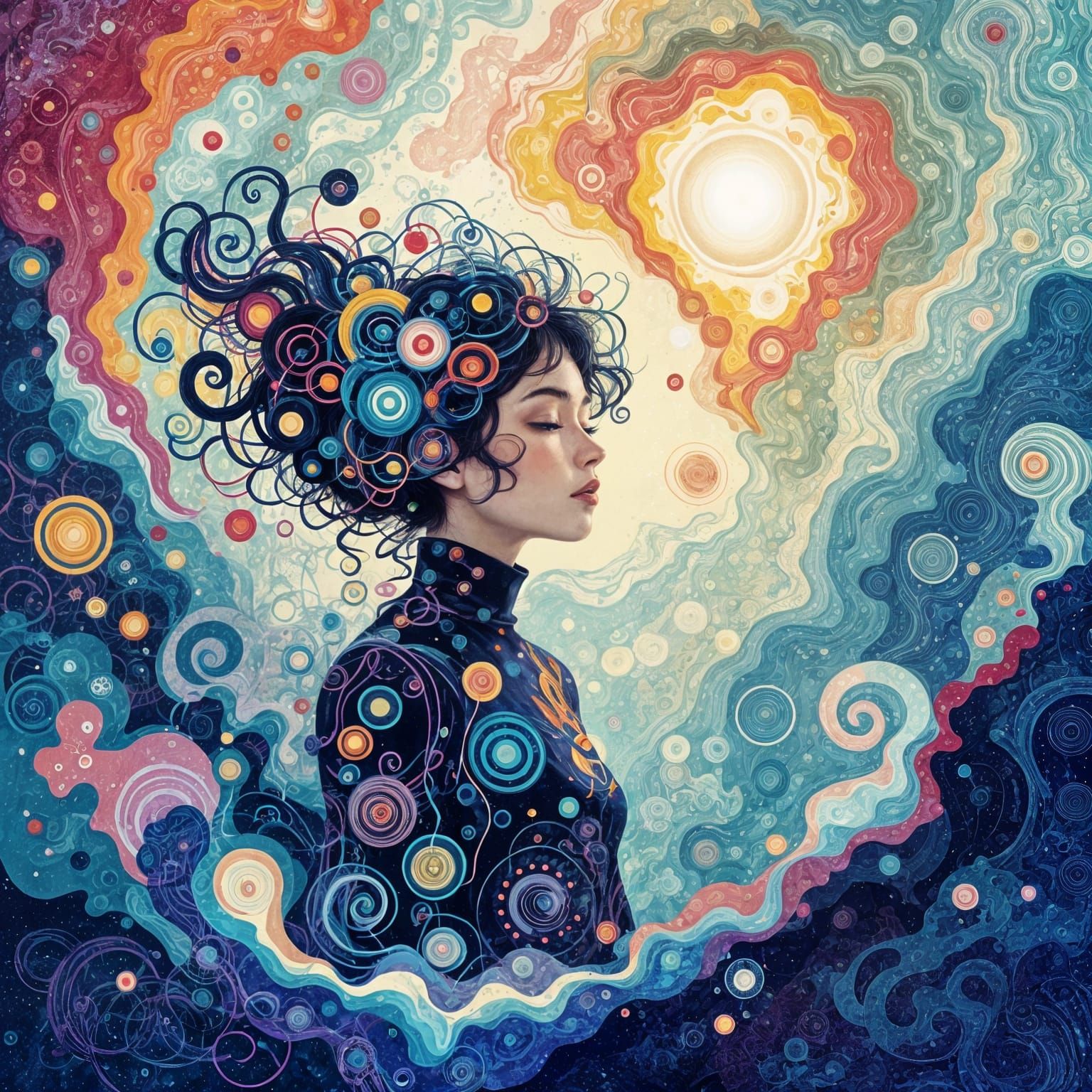 Abstract Art with Geometric Shapes and Vibrant Colors