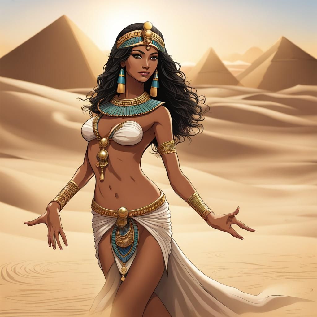 Egyptian Goddess Dancing in the Sand