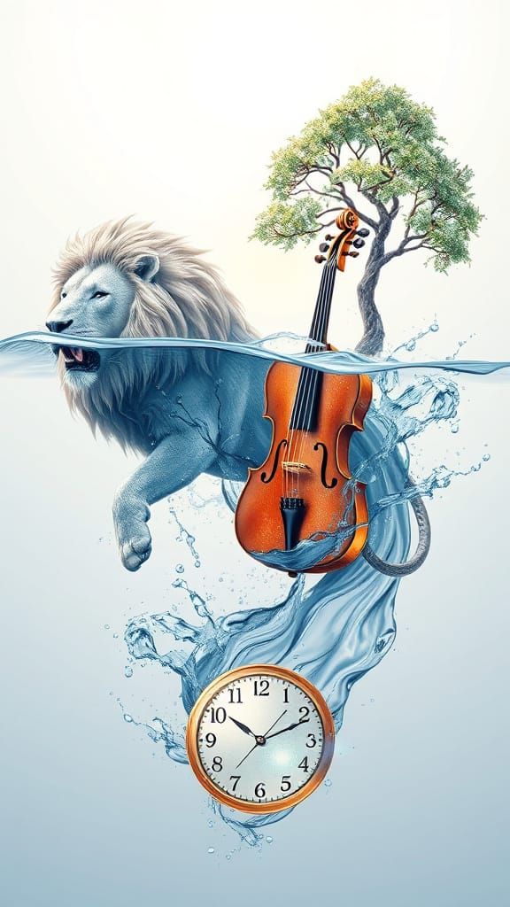 Realistic Water Formed Artwork with Smooth Textures and Cele...