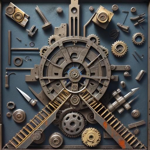 Complex Retro Sci-Fi Machine in 3D