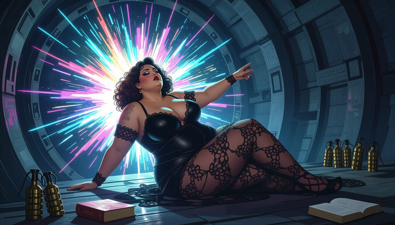 Woman in Plasma and Light: Grotesquecore Porcelain Sculpture