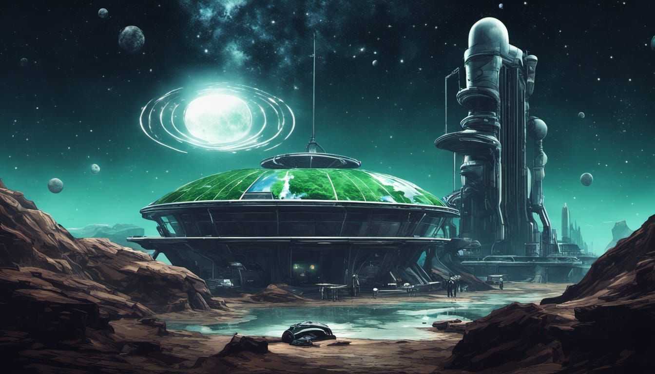 Hydroponics on Barren Alien World in Space Horror Style