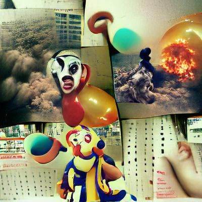 Apocalyptic Circus: Raging Clown and Balloon Animals