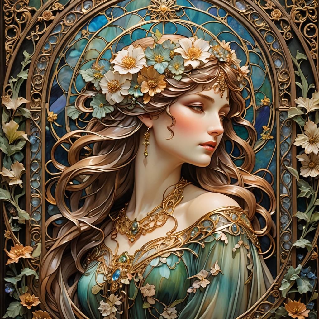 Luxurious Jewelry Box in Art Nouveau Style