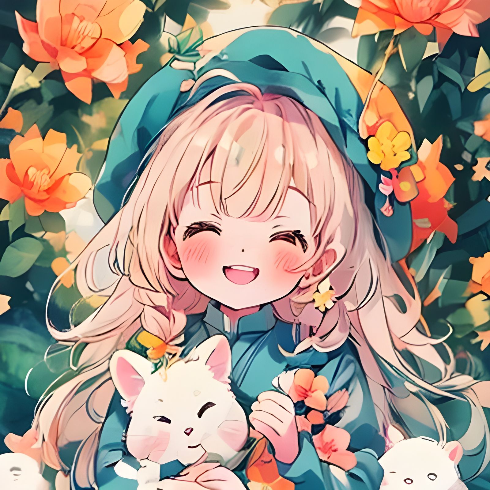 Anime Girl Portrait in Cel-Shaded Style