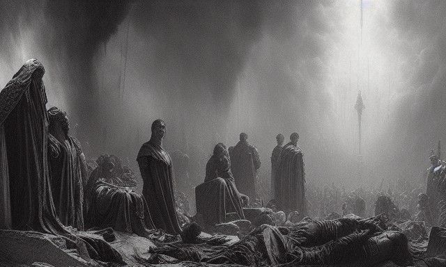 Detailed Charcoal Drawing: Angel of Death