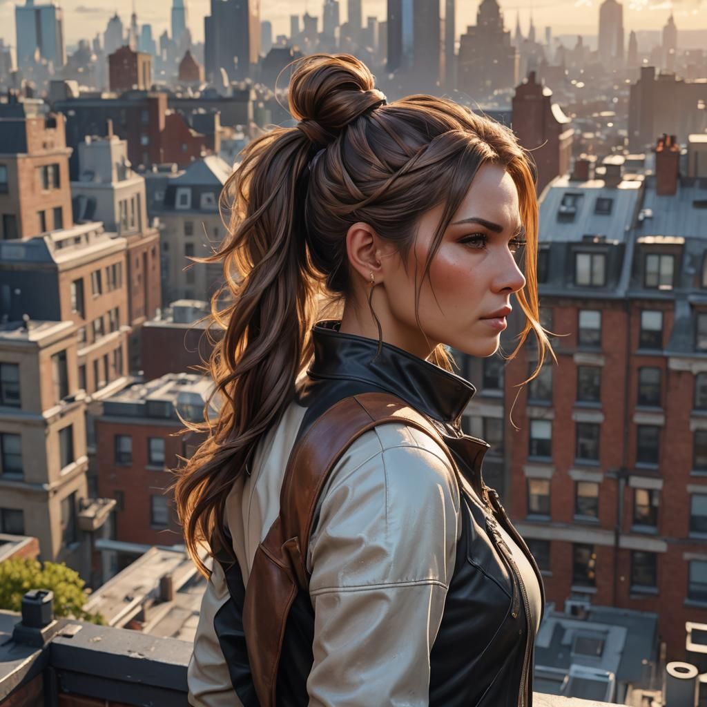 Woman Adventurer Portrait in Fantasy Art Style