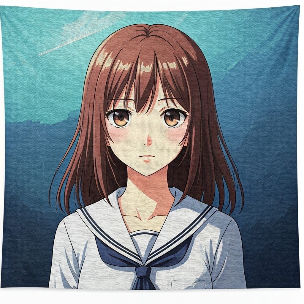 Woven Tapestry Surrealism Shoujo in the style of naoko takeuchi