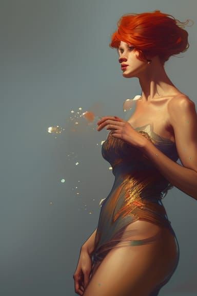 Ginger Haired Lady, Detailed Portrait, Trending Art