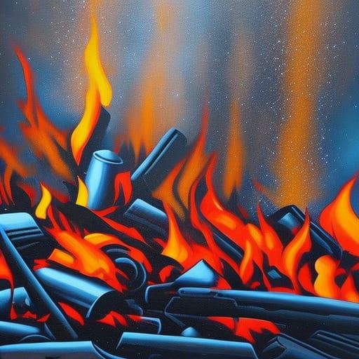 Colorful Campfire Graffiti Art in Street Style