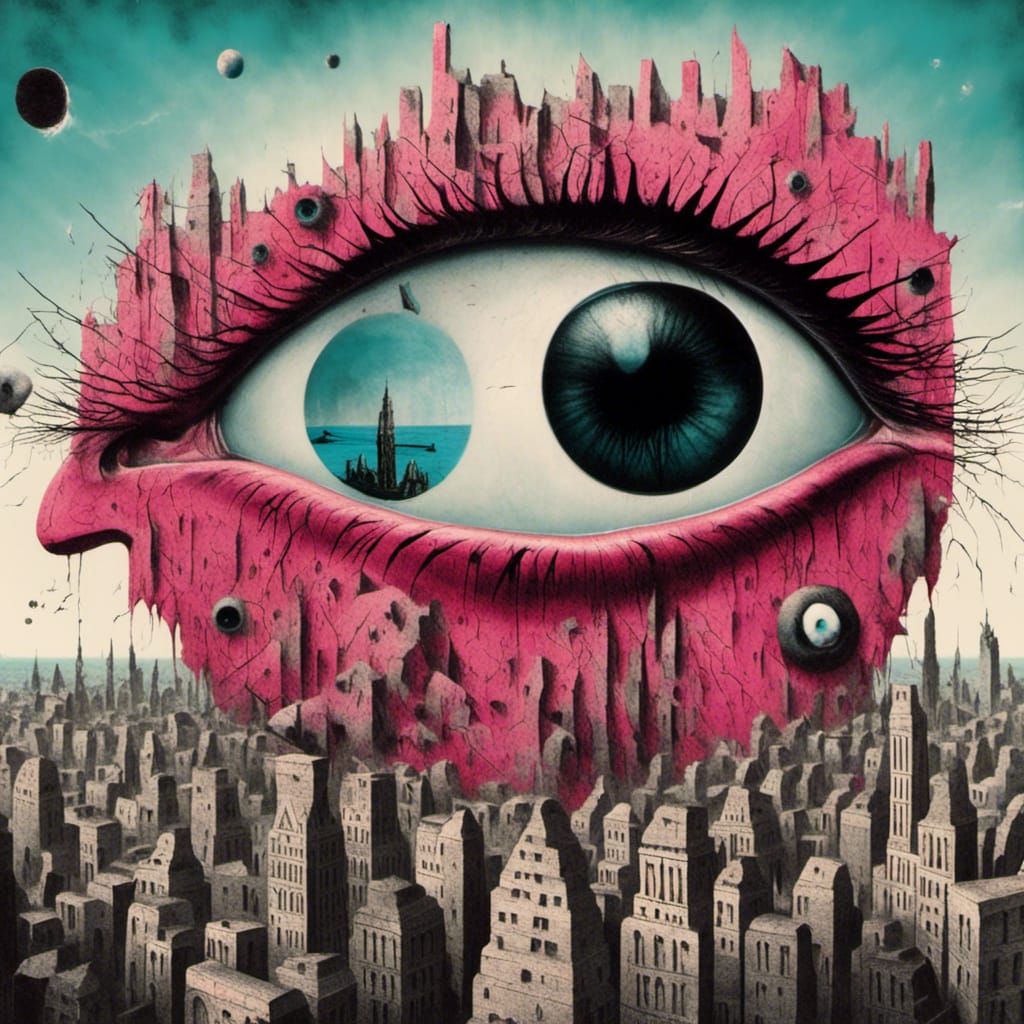 Dystopian One-Eyed Capstone: A Surreal 3D Rendering