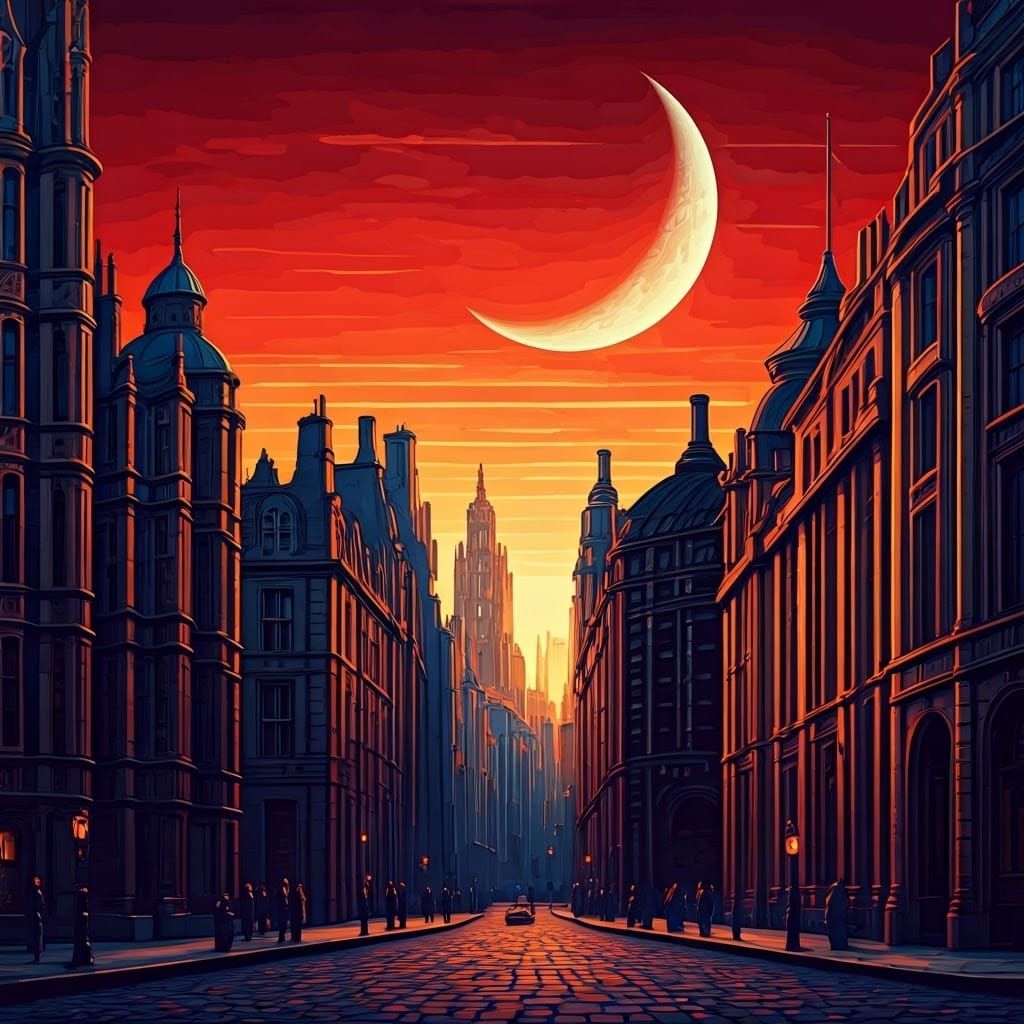 Surreal London Sunset with Melting Architecture