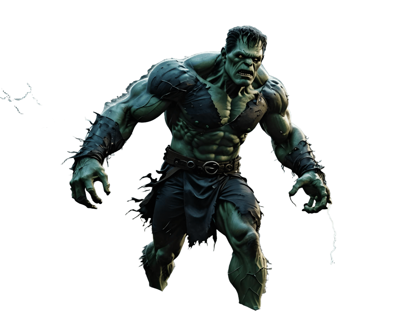 Muscular Frankenstein Monster in a Dramatic Horror Scene