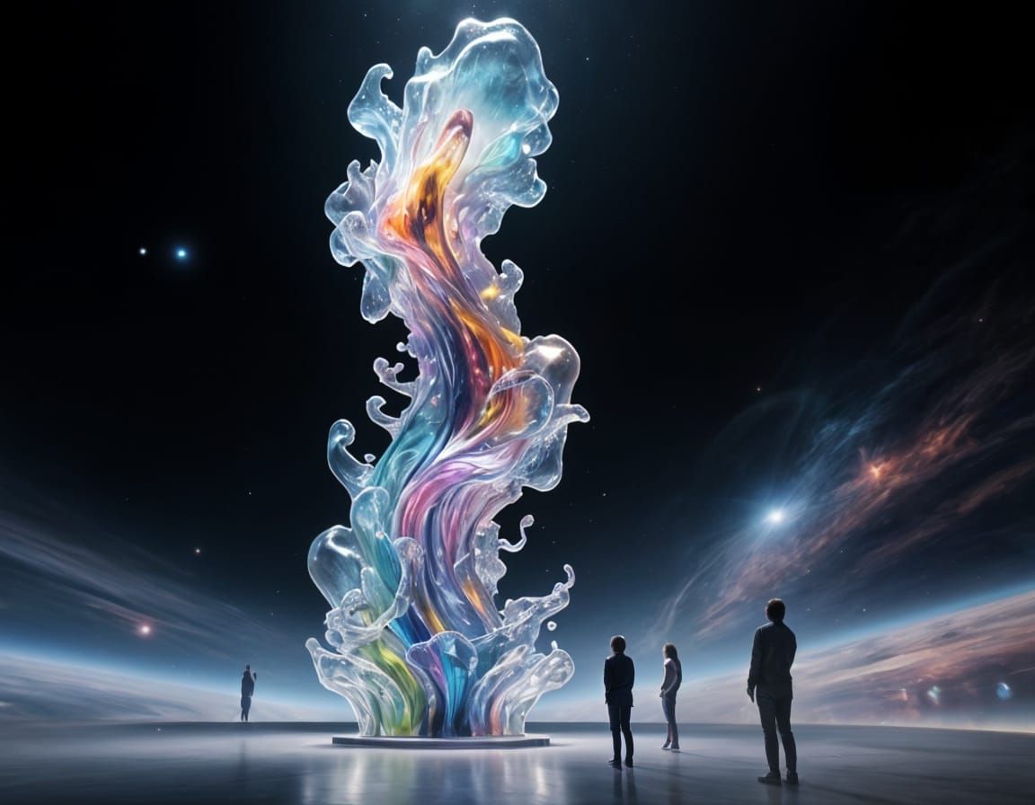 Cosmic Nebula of Blown Glass in Surreal Space