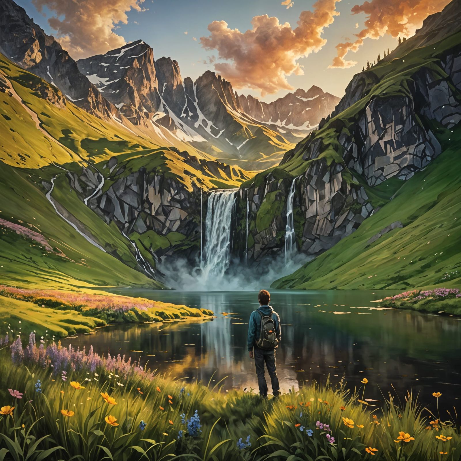 Majestic Mountain Range at Sunset in 4K